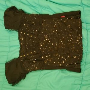Tripp NYC Corset size XS w/ white paint splatter pattern